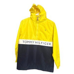 NWT Tommy Hilfiger Boys Large (16/18) Hooded‎ Windbreaker Blazing Yellow